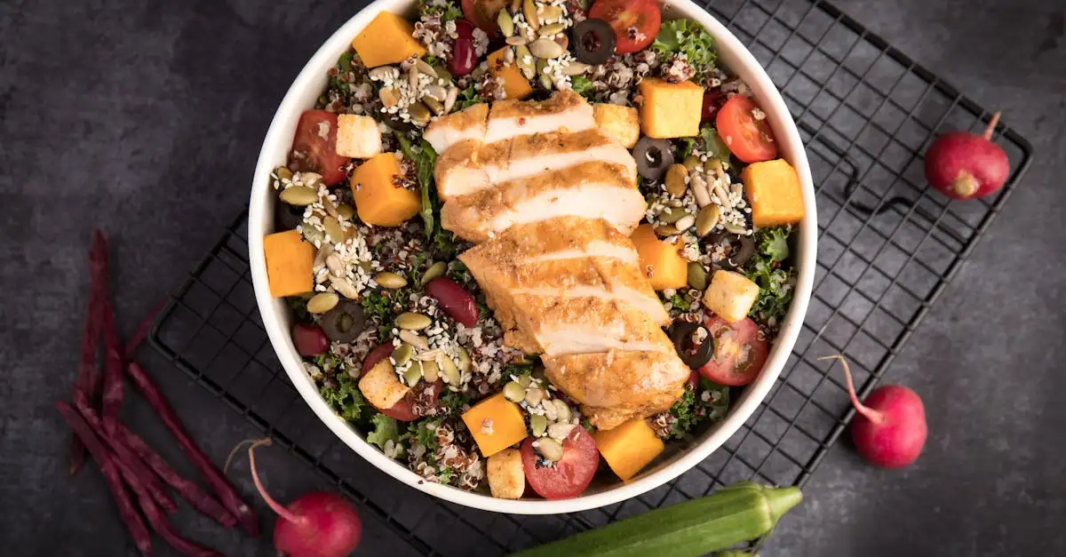Gesundes fitness mittagessen
